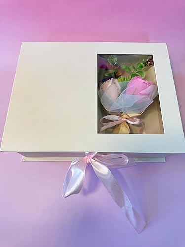 Miniatura 4 de Caja de regalo rosa de cuidado personal para ella  Juego de difusor de varillas pastel, mini ramo de rosas, kit de relajación de habitación,