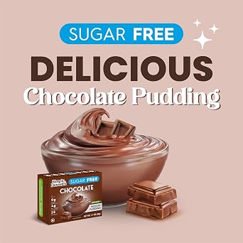 Simply Delish Natural Instant Chocolate Pudding - Sugar Free, Non GMO, Gluten Free, Fat Free, Vegan, Keto Friendly - 1.7 OZ (Pack of 1)