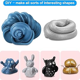 JOYPRO Magnetic Slime Putty, Magnetic Space Putty Slime with Upgraded Magnet Toys for Kids Adults, Fidget Toy Stress Reliever Puddy for Christmas Birthday Gifts Stocking Stuffers (2 Pack, Blue&Silver)