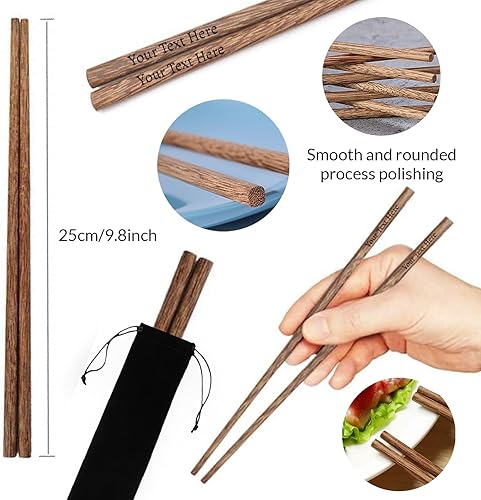 Miniatura 2 de Palillos de madera reutilizables personalizados grabados para inauguración de la casa, bodas, aniversarios, fiestas