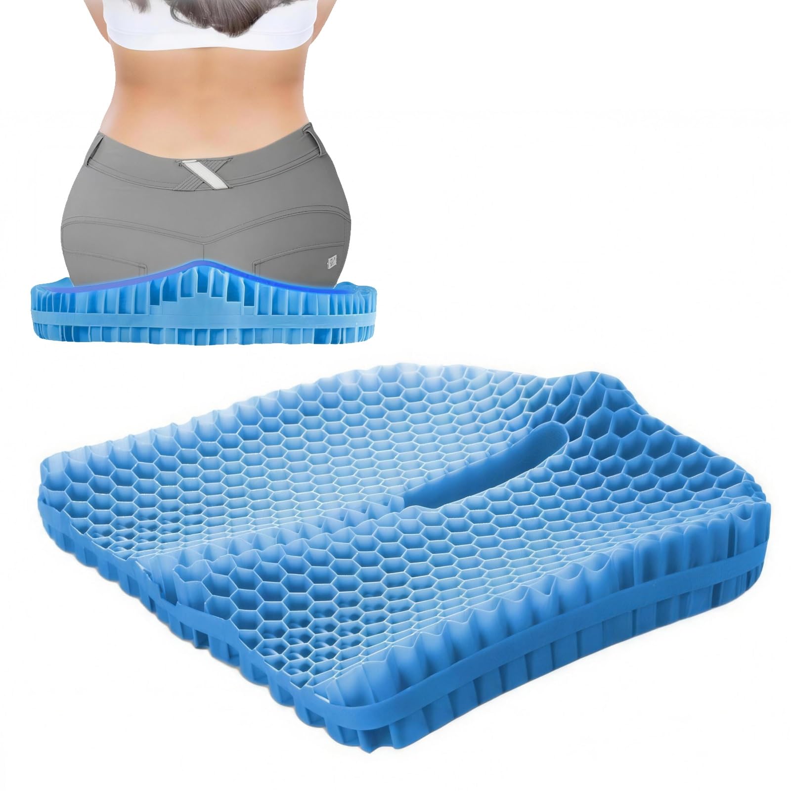 Coussin d'assise en gel respirant épais pour canapé bureau et dossier lombaire
