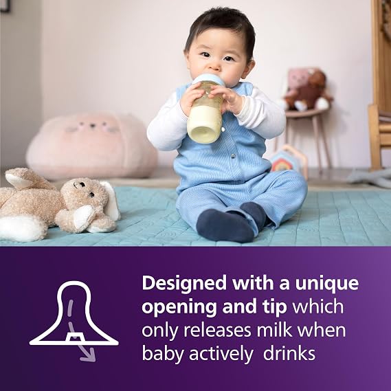 Philips Avent PPSU Natural Feeding Bottle - Medium Flow Nipple Flow 3, 9 oz, 2 Pack SCY943/12