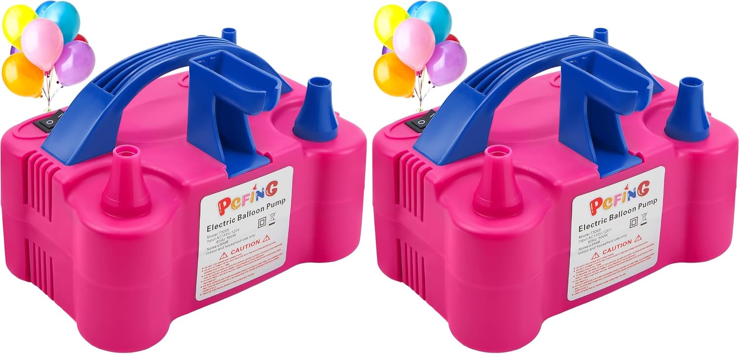 PCFING Balloon Pump Electric and Balloon Tying Tool in One with Dual Nozzle
