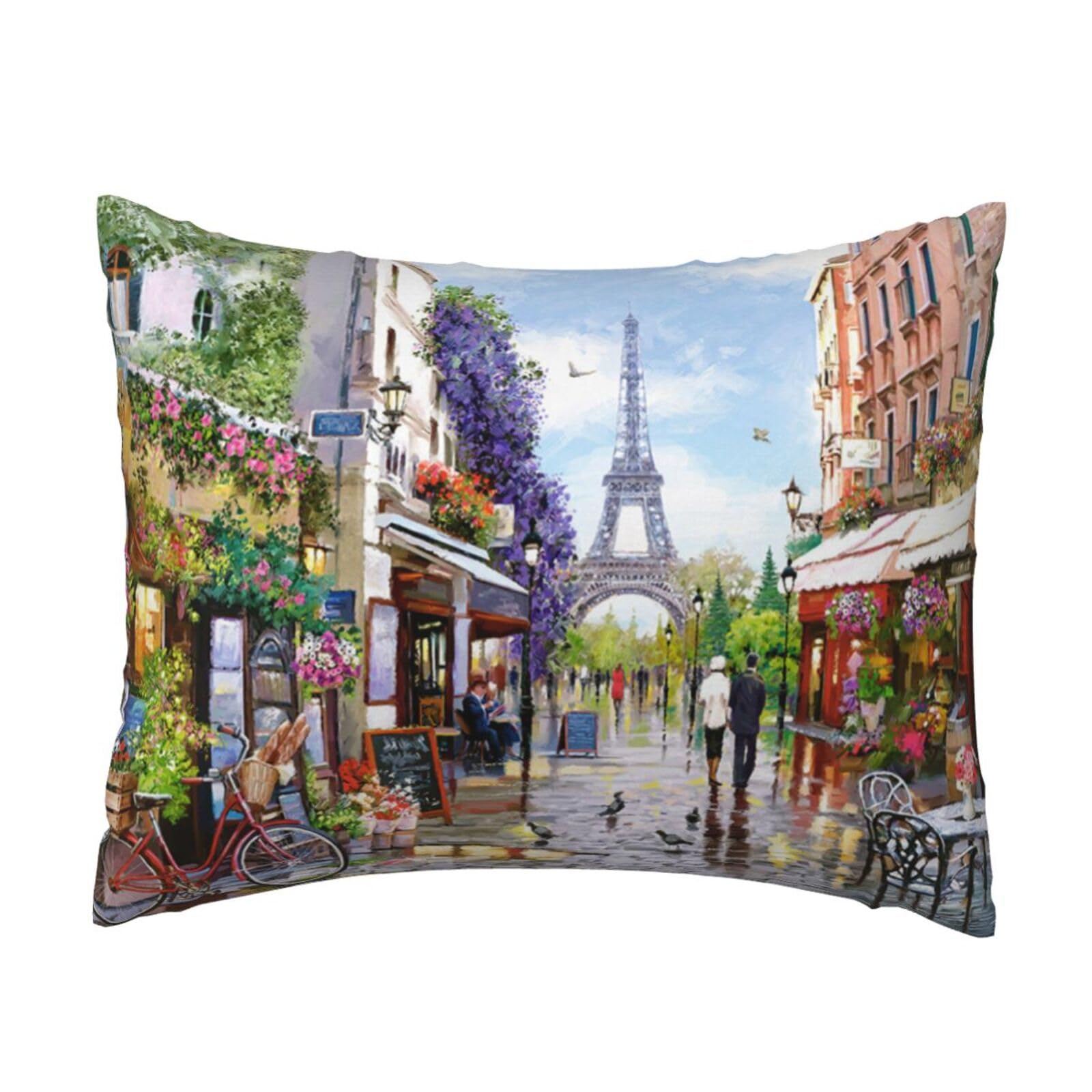 YFSGDLBN Paris Street Scene Eiffel Tower printed Pillow Case 20x26in decorative Cushion Cover pillowcase