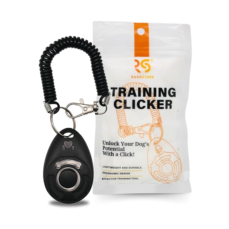 Clicker de Adestramento para Cães e Gatos RandStark com Pulseira RSCL1 Preto