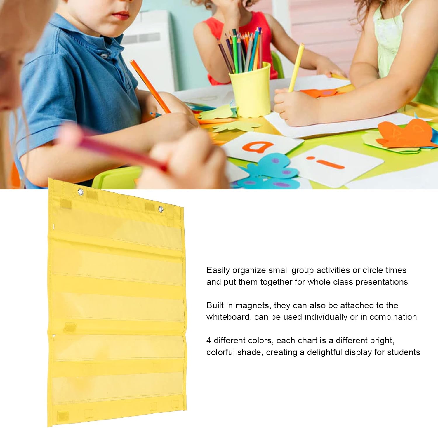 Pocket Chart,Mini Double Sided Pocket Charts for Teachers image 2