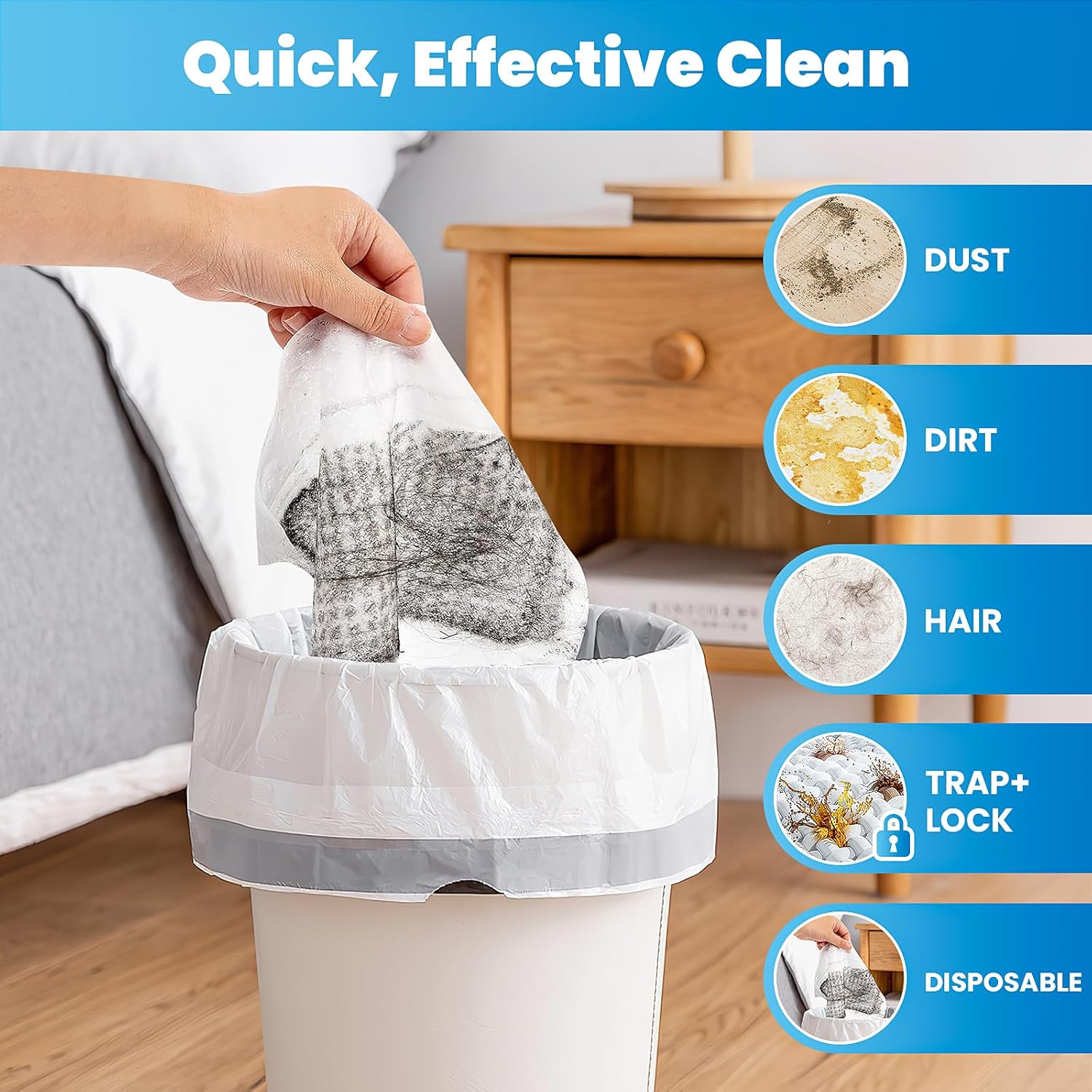 XL Dry Sweeping Cloth Refills for Swiffer® Sweeper X-Large Mop, Daily Pet Hair Dust Dry Floor Cloth Refills for Floor Sweeping and Cleaning, 100 Count