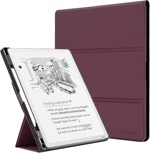 CoBak Case for 11" Kindle Scribe 3rd Generation 2025, Kindle Scribe Colorsoft with Two Viewing Angles - All New PU Leather Cover with Auto Sleep Wake, Pen Holder. Fig