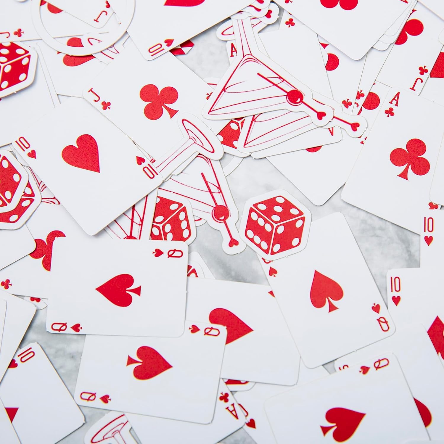 220pcs Lucky In Love Bachelorette Confetti,Vegas Bachelorette Party Decorations,Las Vegas Shower Confetti,Casino Party Decorations,Poker Party Decorations,Dice Decor
