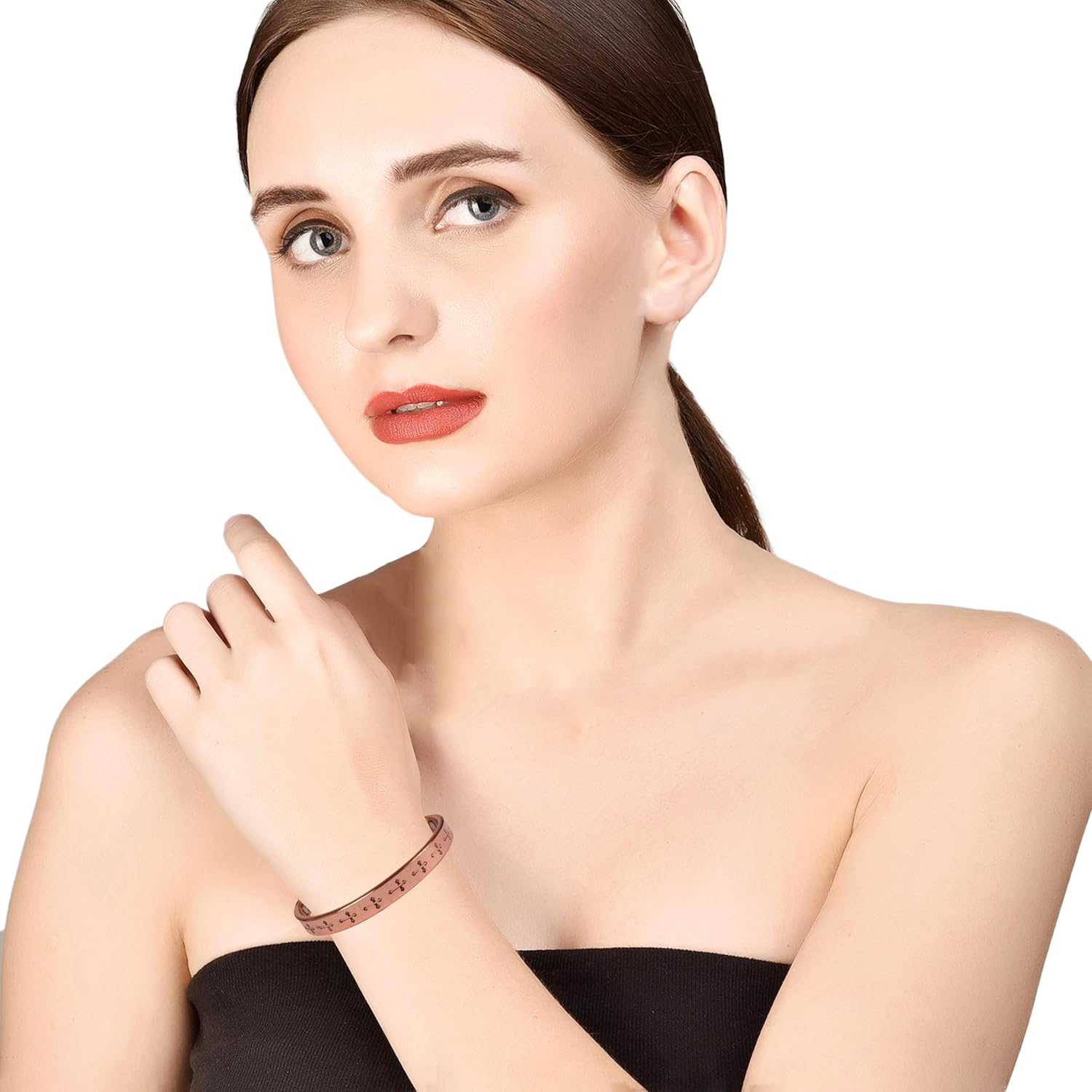 Touchstone Copper Bracelet Tibetan Style. Hand Forged with Solid and High Gauge Copper for Women Men. Christian Spiritual Message - Image 2