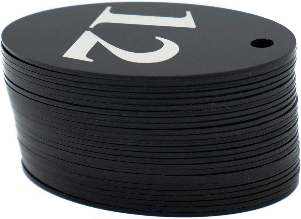 StayMax Aluminum Alloy Oval Number Tag Key Tag with Key Rings