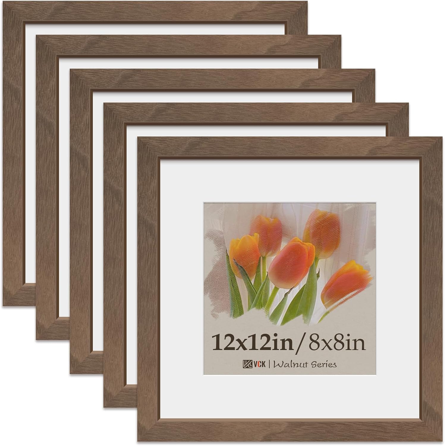 Amazon com VCK 12x12 Picture Frame 5 Pack Natural Wood Grain Brown Amazon com VCK 12x12 Picture Frame 5 Pack Natural Wood Grain Brown