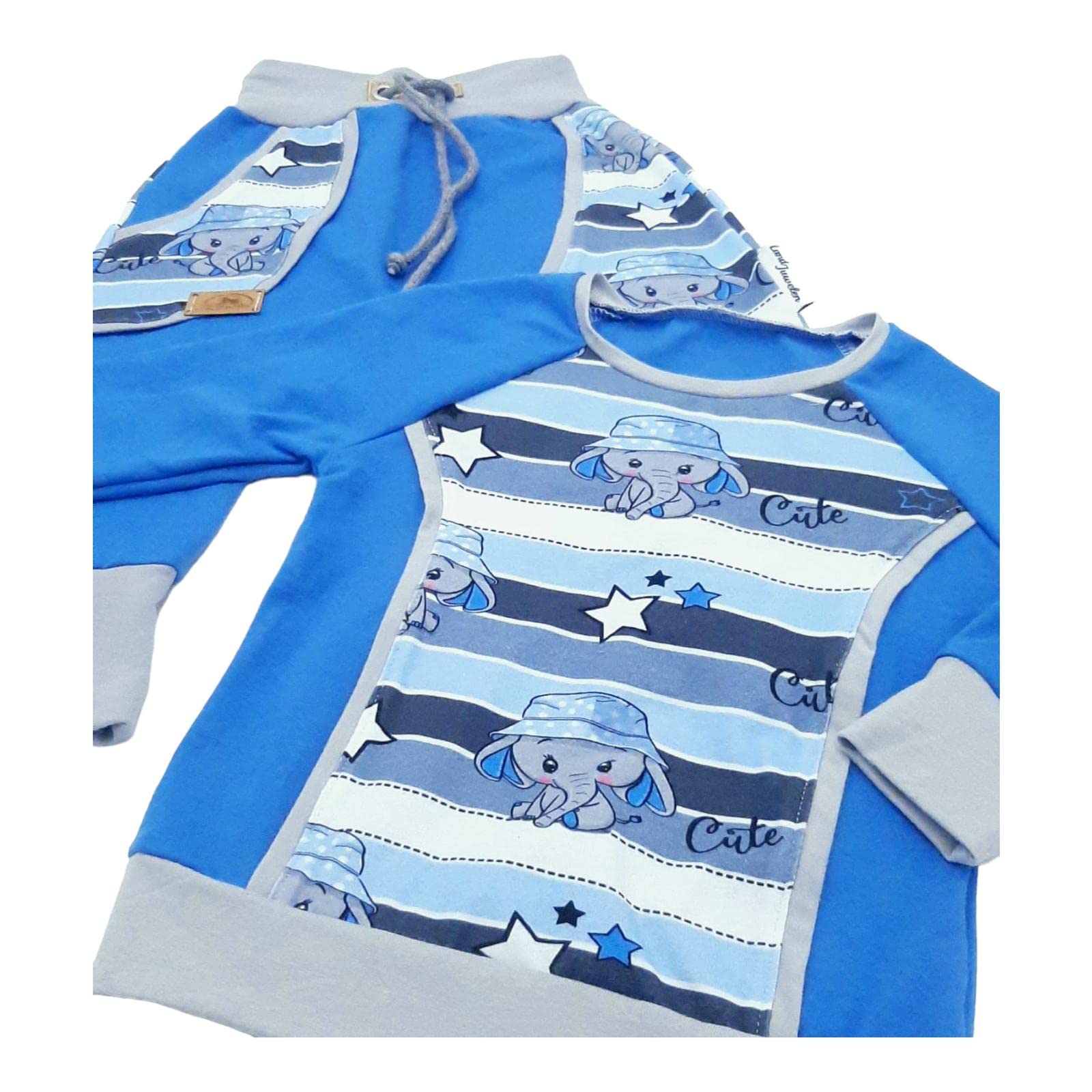 Pumphose + Shirt Elefant blau grau