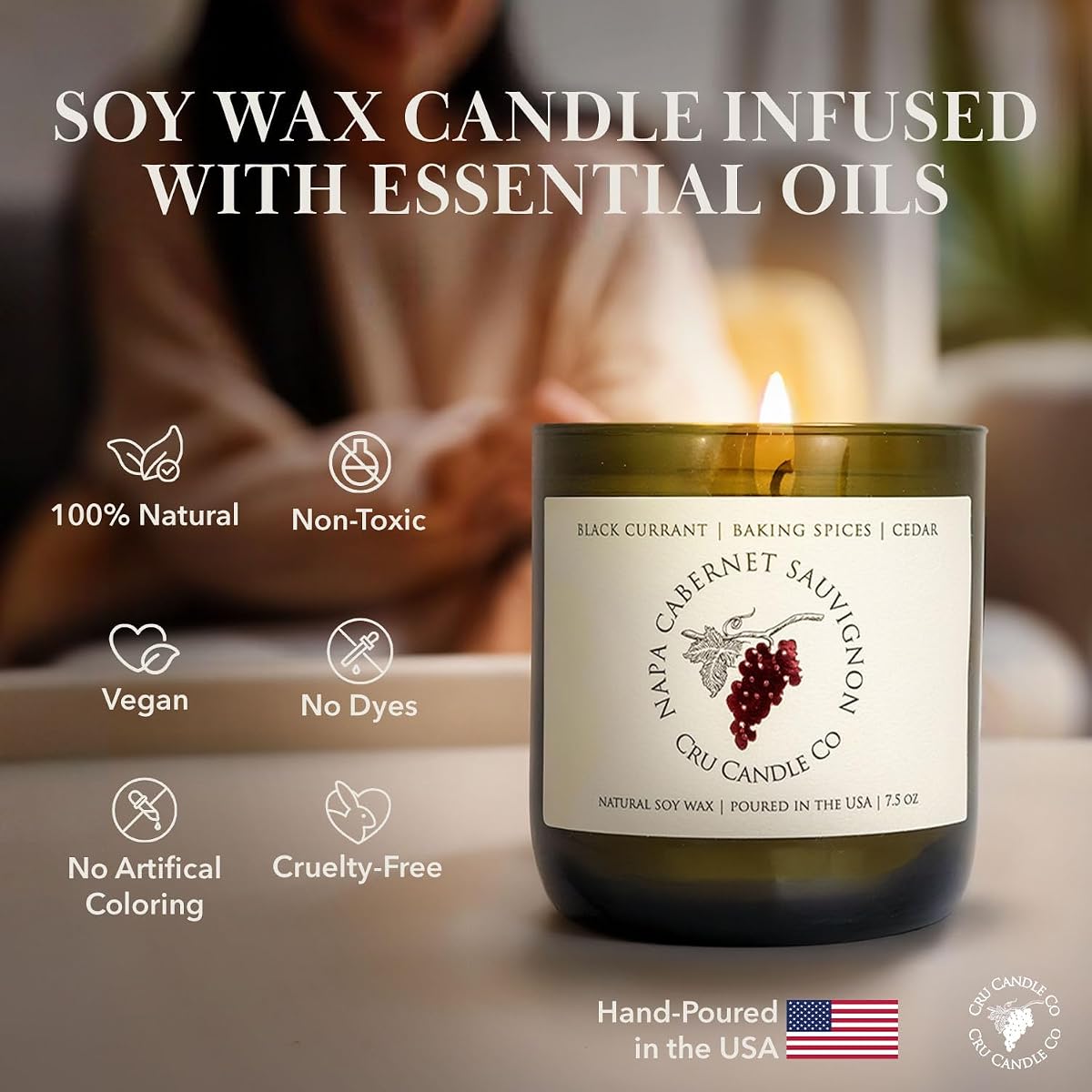 Paddywax Eco-Green Recycled Wine Bottle Candle view 3