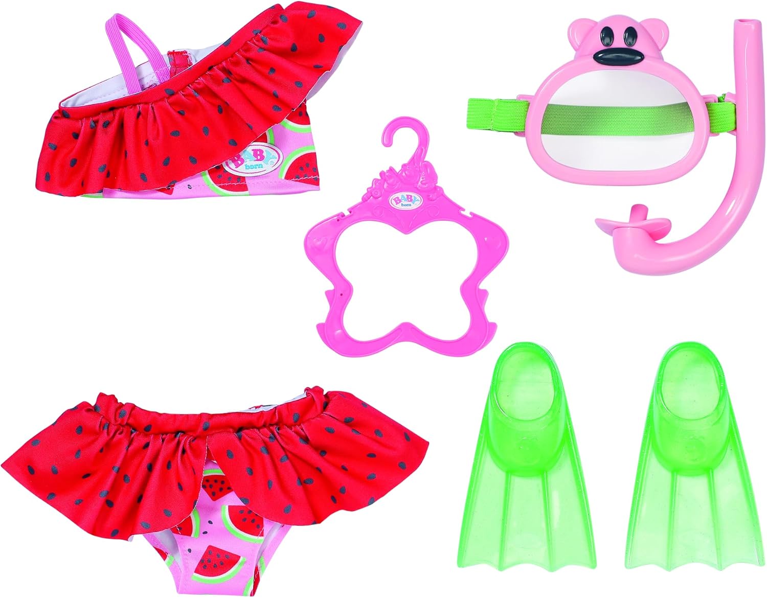 Baby Born Snorkel Set with Bikini, Diving Goggles and Flippers for 43 cm Dolls