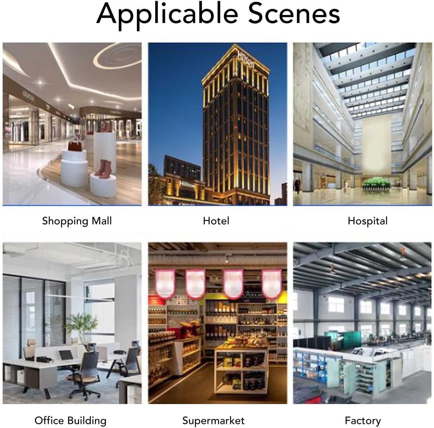 LED Emergency Lighting with Dual Heads Indoor Evacuation Indicator Light US Plug 85-265V for Factories Hotels Malls and Other Public Places