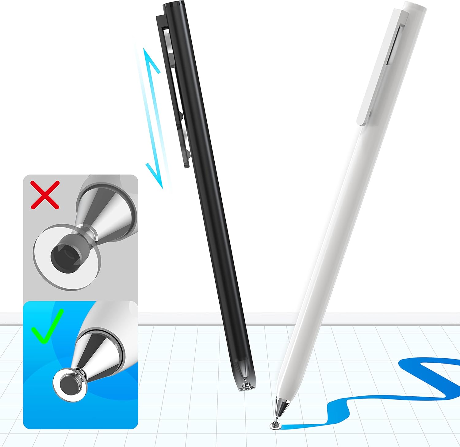 Stylus for Touch Screens (2pcs), Smallest Disc Tip Universal Touch Pen