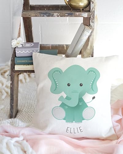 Miniatura 3 de The Cotton & Canvas Co. Funda de almohada personalizada para decoración del hogar de elefante, funda de cojín y funda de almohada decorativa para