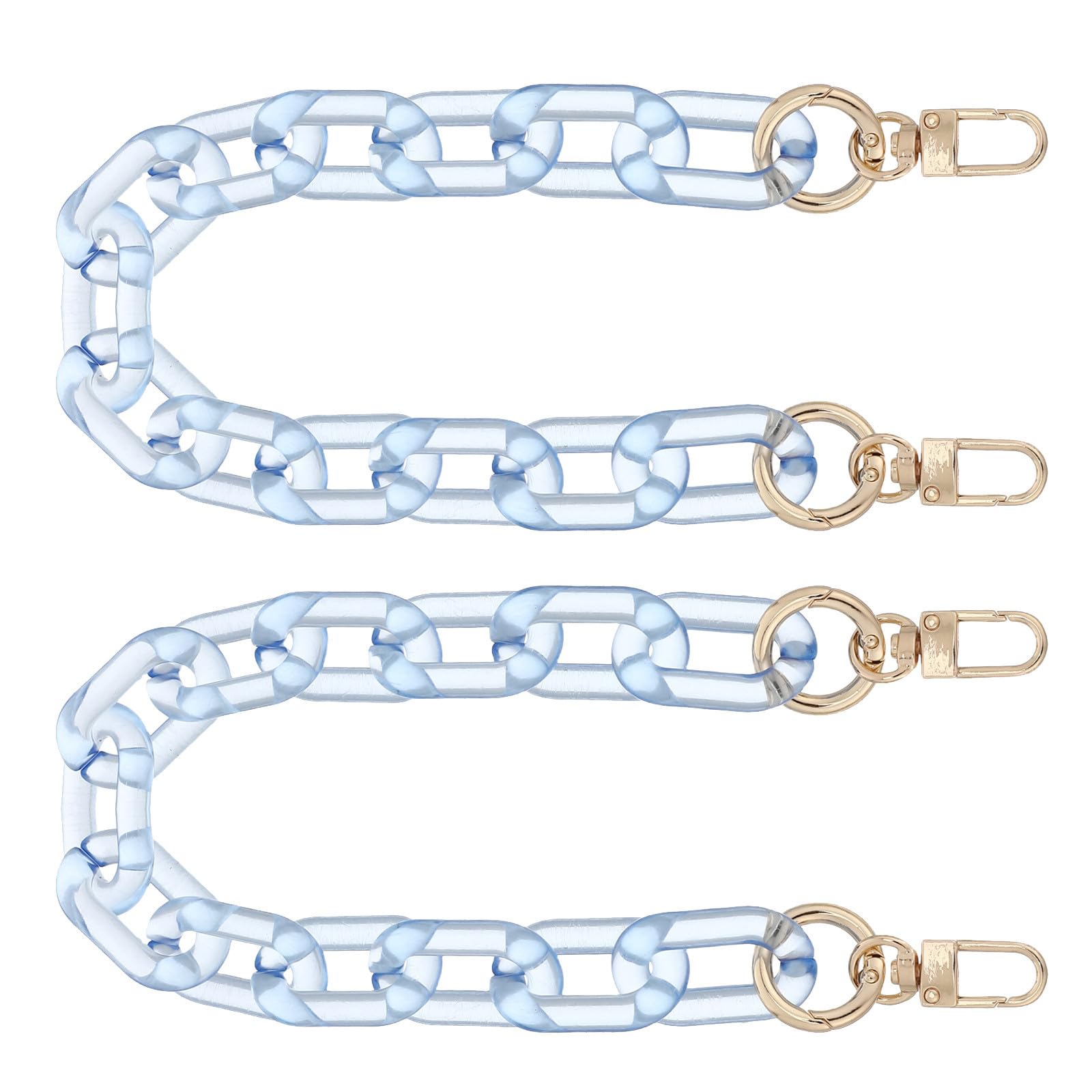 Cadena de acrílico para bolso de 40cm con ganchos metálicos juego de 2 piezas