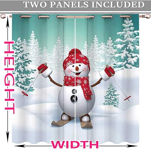 Miniatura 3 de Cortinas navideñas para sala elegantes modernas, con ojales en la parte superior, decoración de puerta, privacidad, comedor, 55 pulgadas de ancho