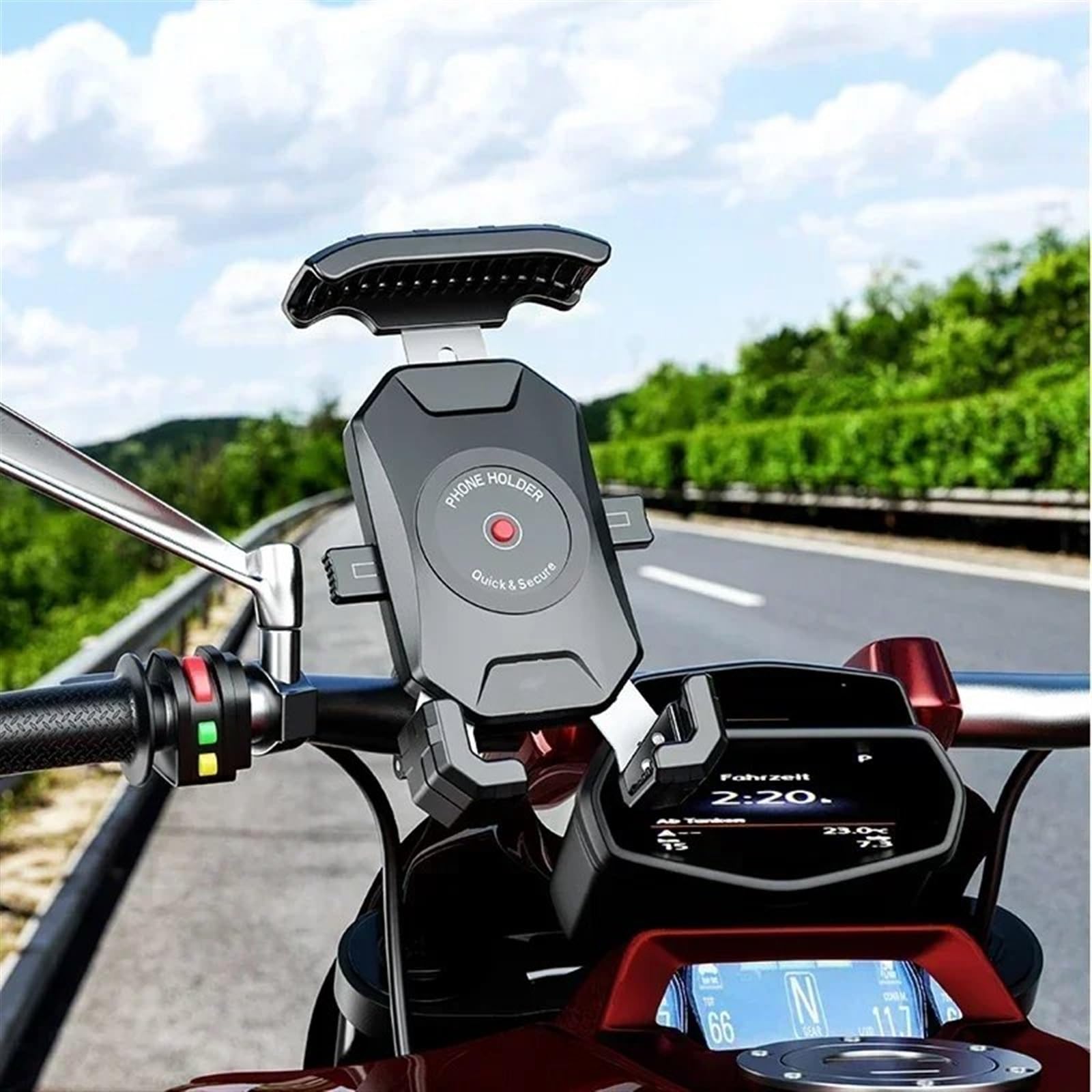 Support Telephone Velo Support Téléphone GPS Vélo Moto Clip Support Téléphone Portable pour Moto Support Antidérapant Support Antichoc Telephone Moto Rotation