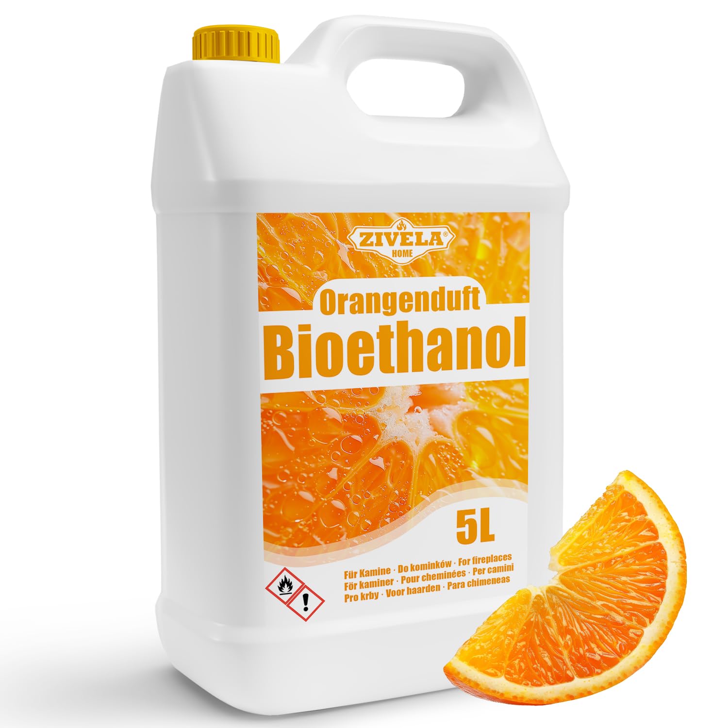 Bioetanol 96,6% 5 l | bio alkohol o zapachu pomarańczy 96,6% 5 l | bioetanol do kominka, kominka stołowego, bioetanolu | bioetanol o zapachu pomarańczy | czyste spalanie, bez dymu, żywy i stabilny
