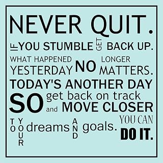 Meishe Art Poster Print Inspirational Quote Phrase Never Quit Move Closer to Your Dreams and Goals You Can Do It Motivational Saying Office Home Wall Decor