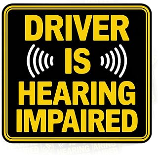 Driver is Hearing Impaired Sticker Driver is Deaf Stickers Hard of Hearing Mental Health Ver02 Waterproof Vinyl Sticker for Water Bottle Laptop Hard Hat Tumbler Cup Cars Birthday Gift for Her Him