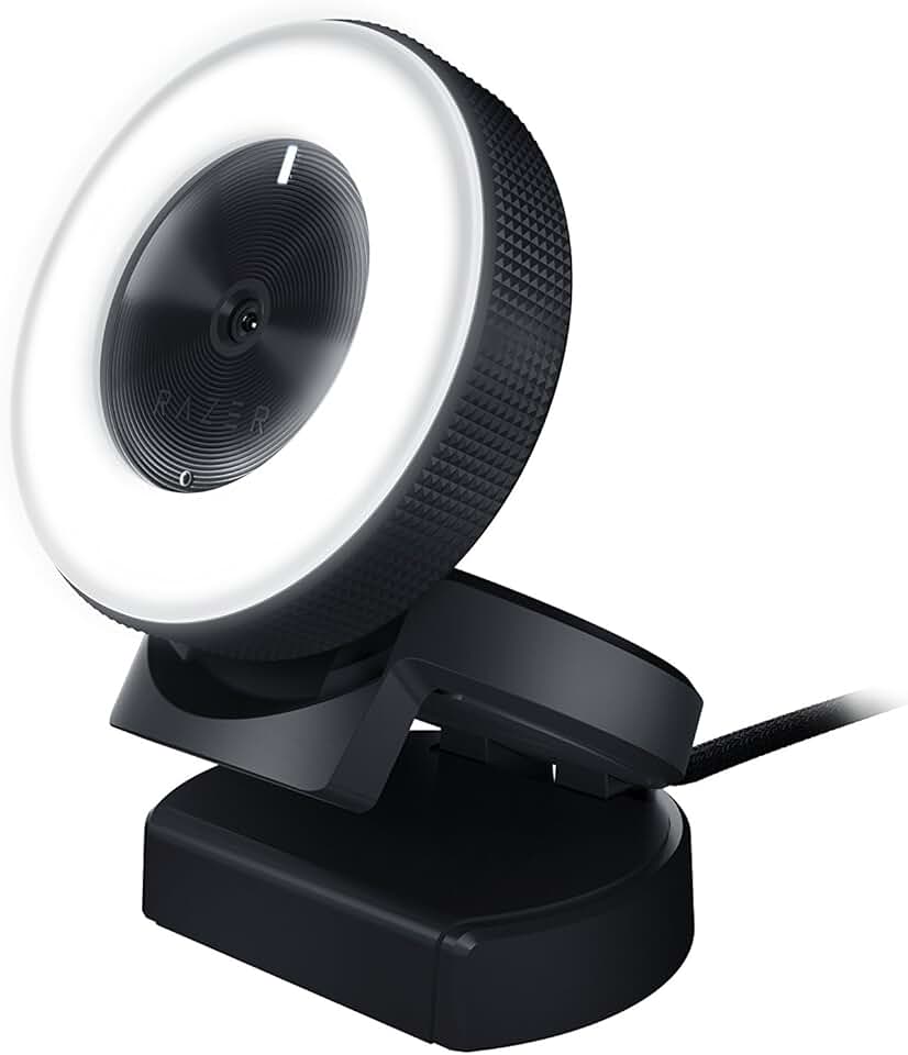 Razer Kiyo Streaming Webcam: 1080p 30 FPS / 720p 60 FPS - Ring Light w/Adjustable Brightness - Built-in Microphone - Advanced Autofocus ECOLOGO