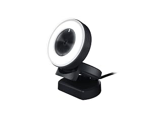 Razer Kiyo Streaming Webcam 1080p 30 FPS 720p 60 FPS - Ring Light w Adjustable Brightness - Built-in