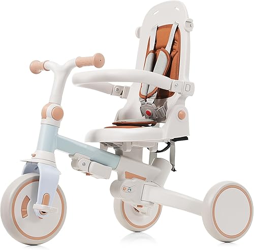 Miniatura 8 de Merax Triciclo plegable 7 en 1 para niños de 12 meses a 6 años, bicicleta de equilibrio para niños con mango de empuje extraíble y ajustable,
