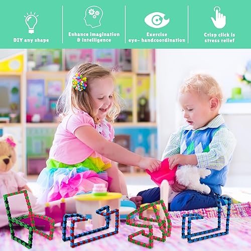 Vista 23 de Sotiff 60 piezas de juguetes para ansiedad con pistas locas y coloridas serpientes, regalos para niños y adultos, para autismo, terapia de alivio