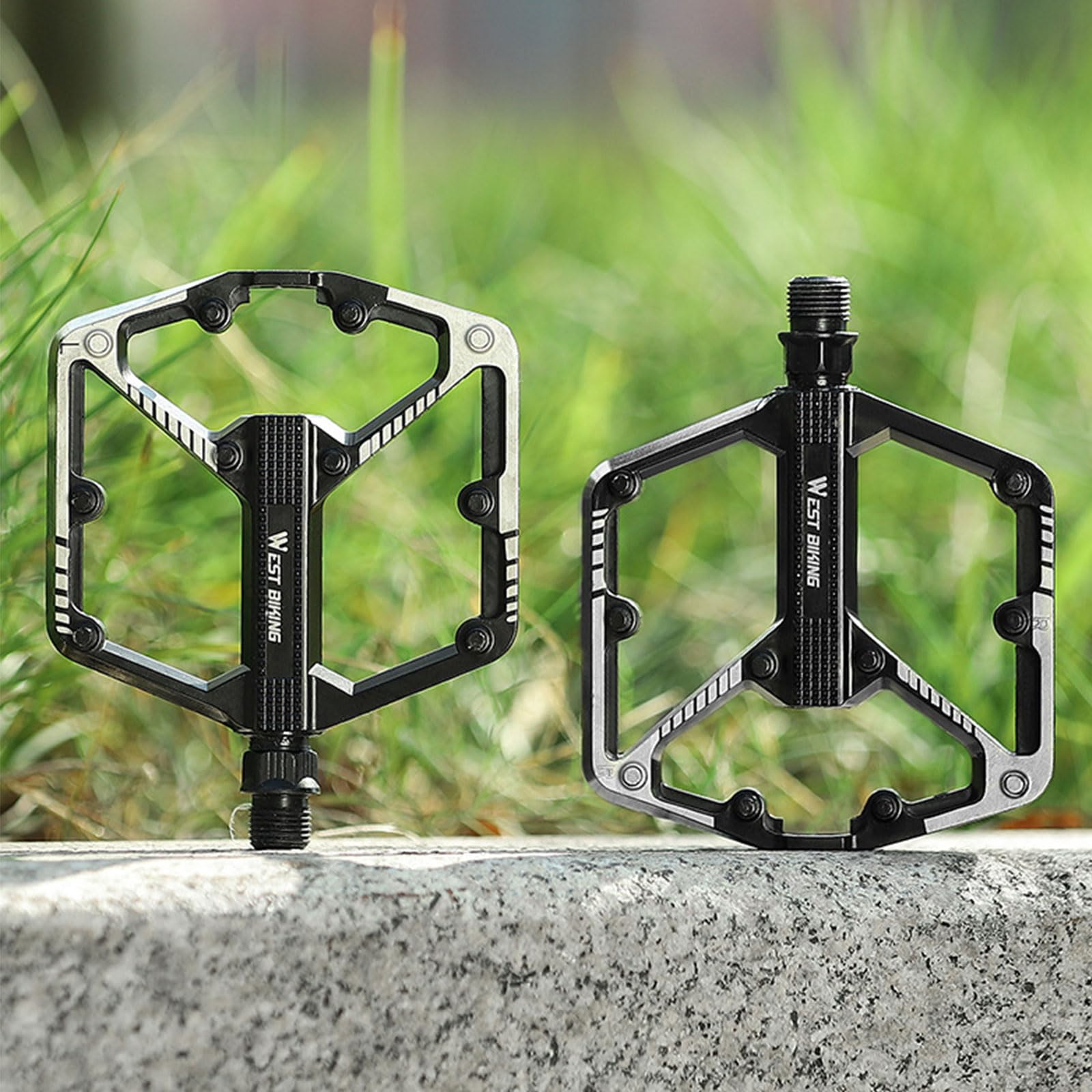 Do pedałów rowerowych WEST BIKING ze stopu aluminium, 3-łożyskowe z osią stalową Cr-Mo, antypoślizgowe