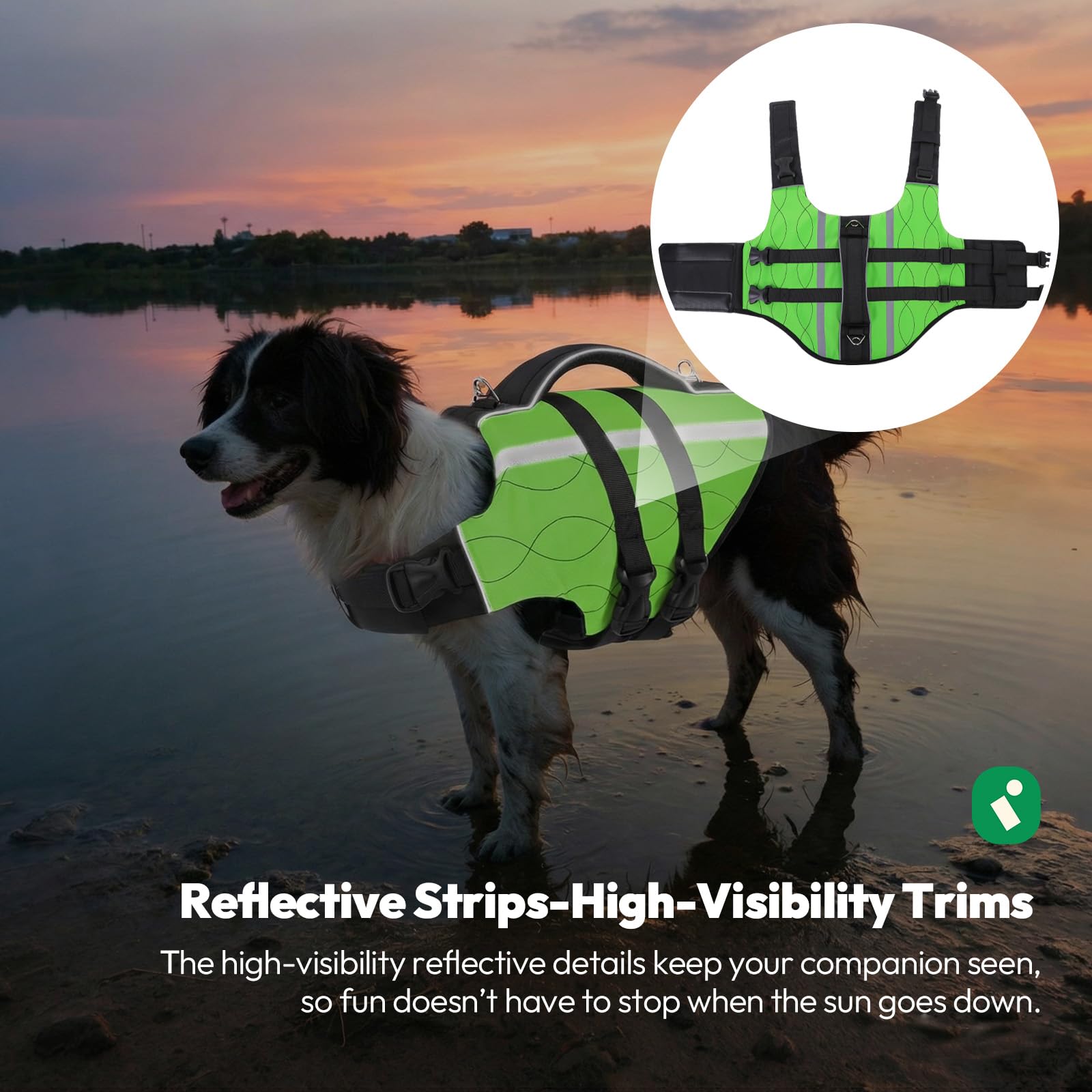 KONVINIT Schwimmweste für Hunde Rettungsweste, Hoher Auftrieb & Komfort, Verstärkt mit Griff, für Alle Wasseraktivitäten & Notfälle Hundeweste Boot