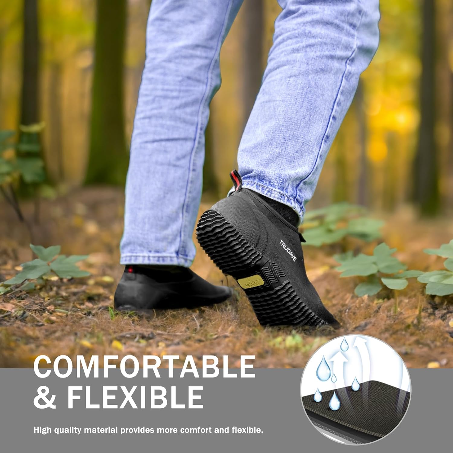 Trudave Garden Shoes for Men & Women, Waterproof Rubber Shoes with 4.5mm Neoprene, Womens Rain Boots for Gardening,Size 6-13 - Image 2