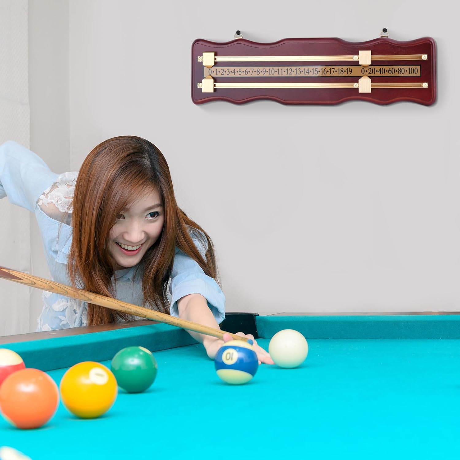 Colaxi Snooker Billiard Score Board,Shuffleboard Scoreboard Referee Gear Scorer Board,Wooden Snooker Score Keeper Snooker Scoreboard