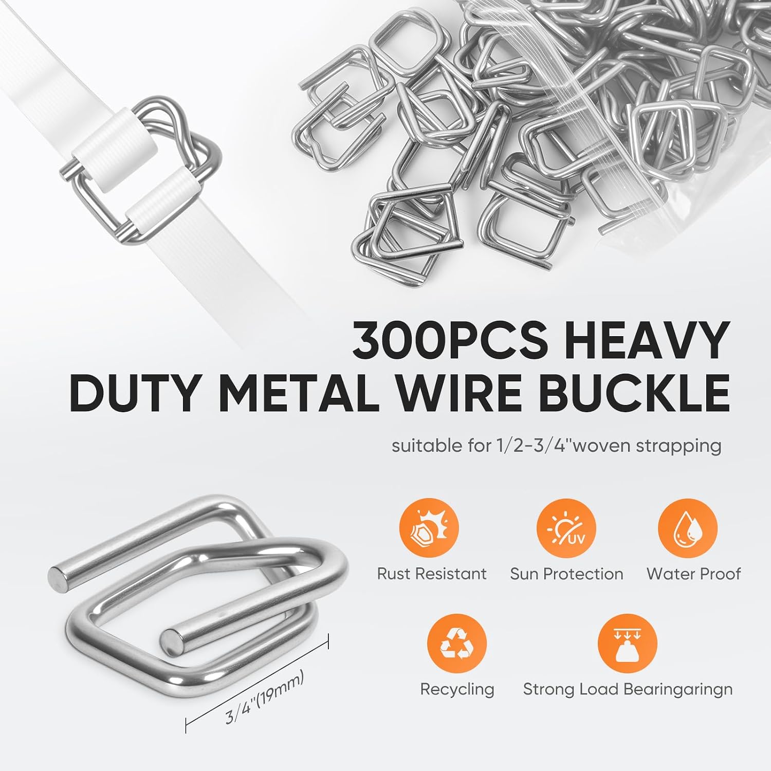 3/4" Heavy Duty Metal Wire Buckles