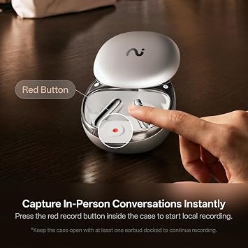 RecDot AI Voice Recorder Earbuds, AI Note Taker for Meetings & Calls | Real-Time transcription & translation across 78 languages, 48 dB hybrid ANC, AI powered summaries with advanced LLM models