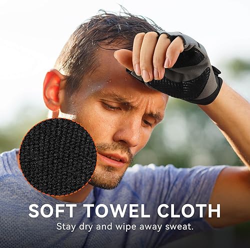 Miniatura 4 de OZERO Guantes de ciclismo para hombre Guantes de ciclismo transpirables de gel, guantes de montaña y carretera, guantes de bicicleta antideslizantes