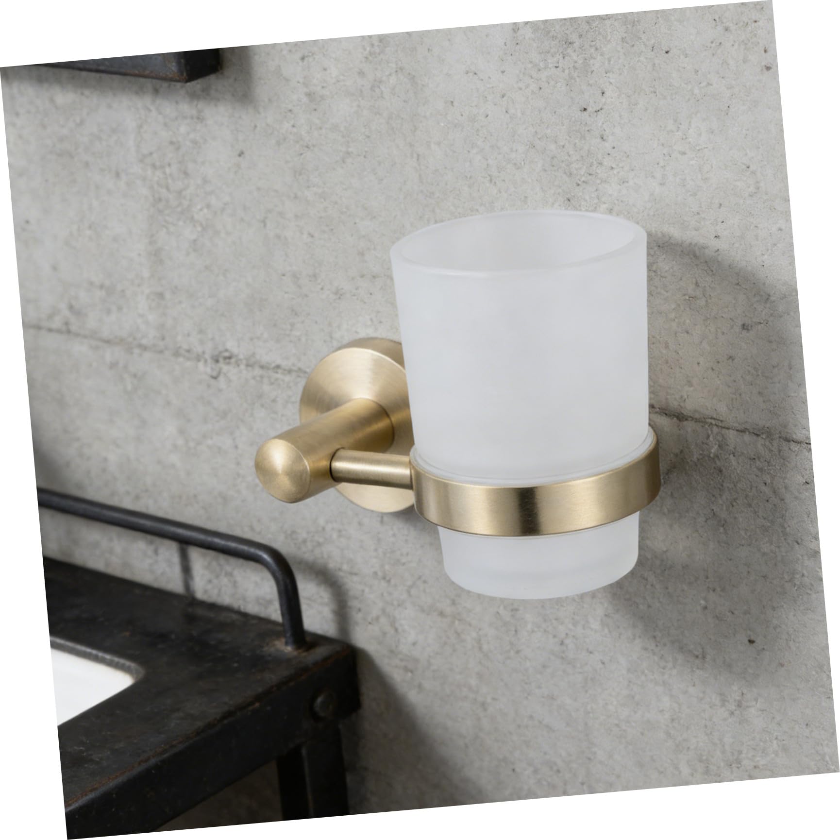 Portacepillos de Dientes de Pared para Baño Vaso de Vidrio