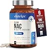VitaBright NAC Supplement | 600mg | 180 Capsules | Acetylcysteine Nutritional Supplements | Swallow or Twist Open Capsules of Powder | Pure Clean NAC N-Acetyl-Cysteine Supplement