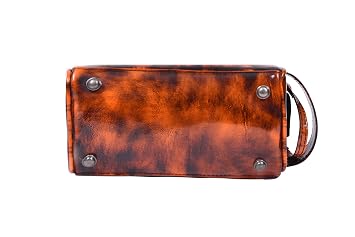 10 Premium Leather Toiletry Travel Pouch With Waterproof Lining | King-Size Handcrafted Vintage Dopp kit By Aaron Leather Goods (Canary Brown)