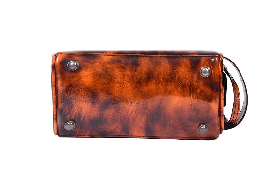 10 Premium Leather Toiletry Travel Pouch With Waterproof Lining | King-Size Handcrafted Vintage Dopp kit By Aaron Leather Goods (Canary Brown)