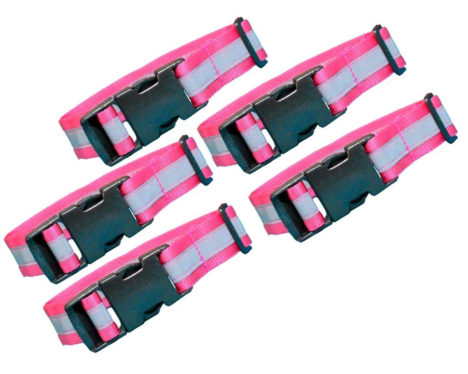 Binkymart Handmade Magenta Color Medium Reflective Collars for Dogs Set of 5 with complimentary Zip Tie (No D-Ring for Leash) (B08FDMNFFZ) Amazon Price History, Amazon Price Tracker