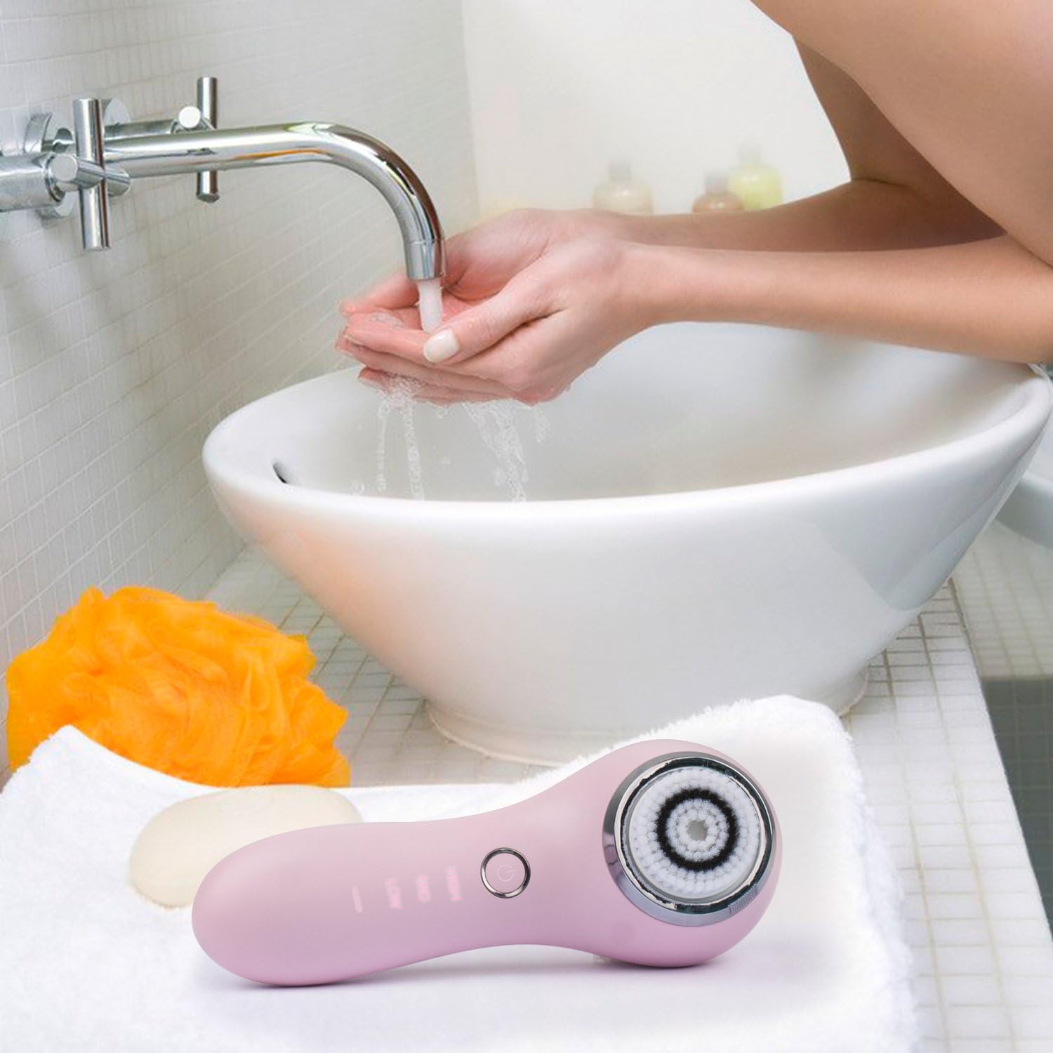 Hangsun SC200 Facial Cleansing Brush being used at a sink