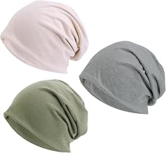 3 Pcs Cancer Hats for Women, Headscarves Turban Hat Oncology Elastic Bandanas Summer (Grey, Green, Khaki)
