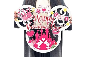Valentines Day Door Decorations, Happy Valentines Day Hanging Wooden Sign - Cartoon...