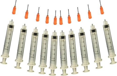 Creative Hobbies Glue Applicator Syringe for Flatback Rhinestones Hobby Crafts 5 Ml with 15 Gauge Orange Precision Tip - Value Pack of 10 Creative Hobbies Glue Applicator Syringe for Flatback Rhinestones Hobby Crafts 5 Ml with 15 Gauge Orange Precision Tip - Value Pack of 10