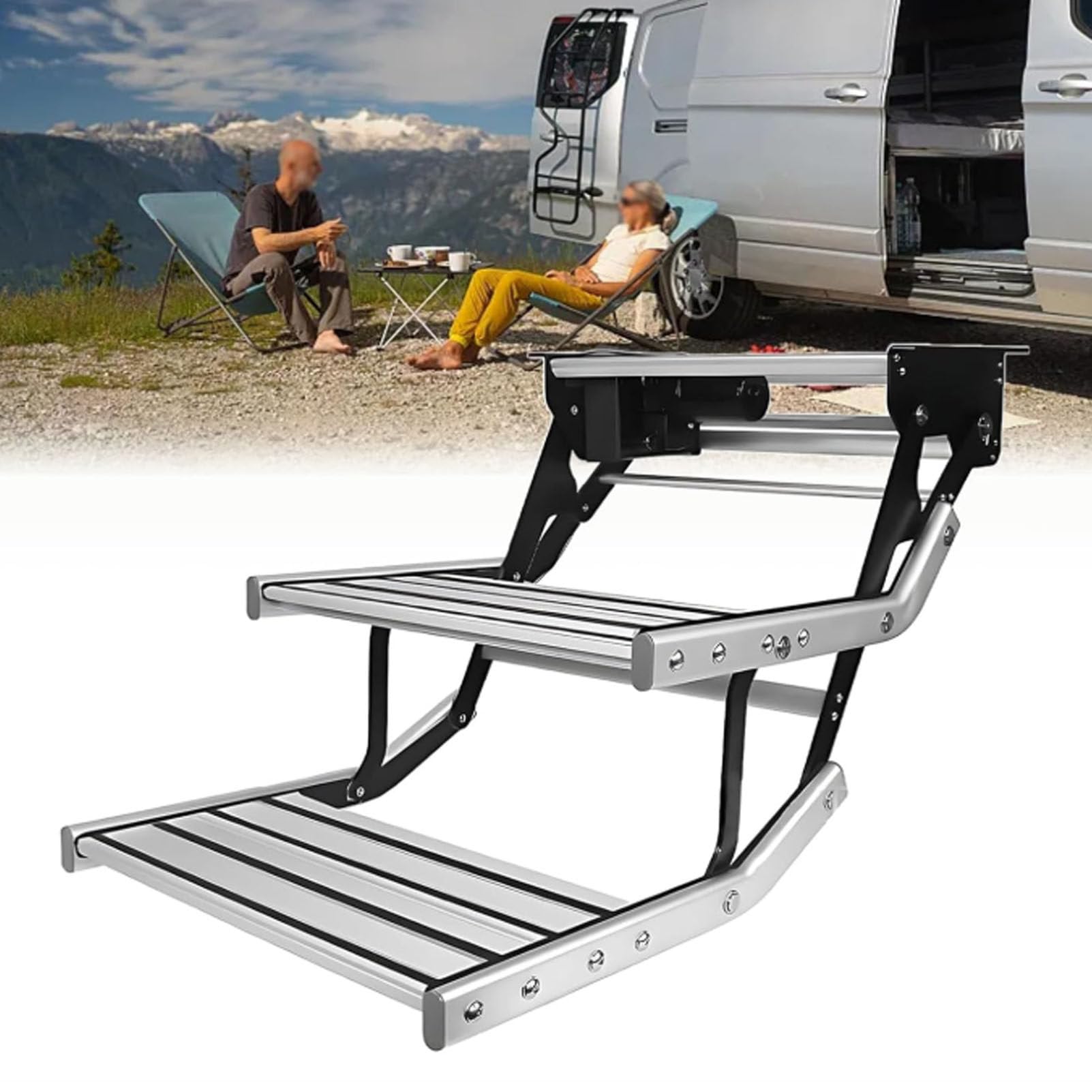 Marchepieds électriques rétractables LED pour camping-car confort