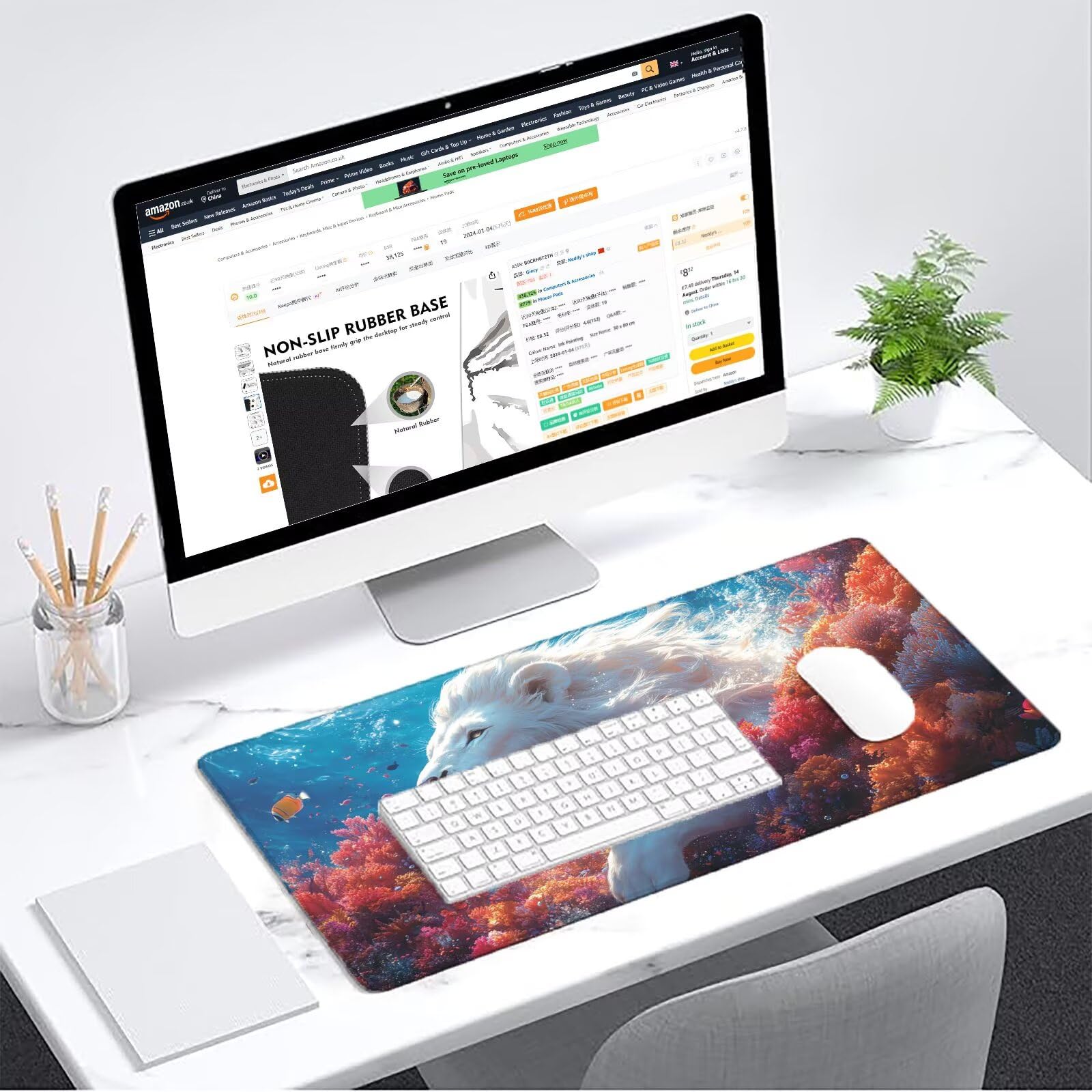 Podkładka pod mysz dla graczy spalona pomarańczowa podkładka pod mysz XXL 1600 x 800 mm mata biurkowa podkładka pod mysz zwierzę wodoodporna podkładka pod mysz do gier szyte krawędzie poprawia